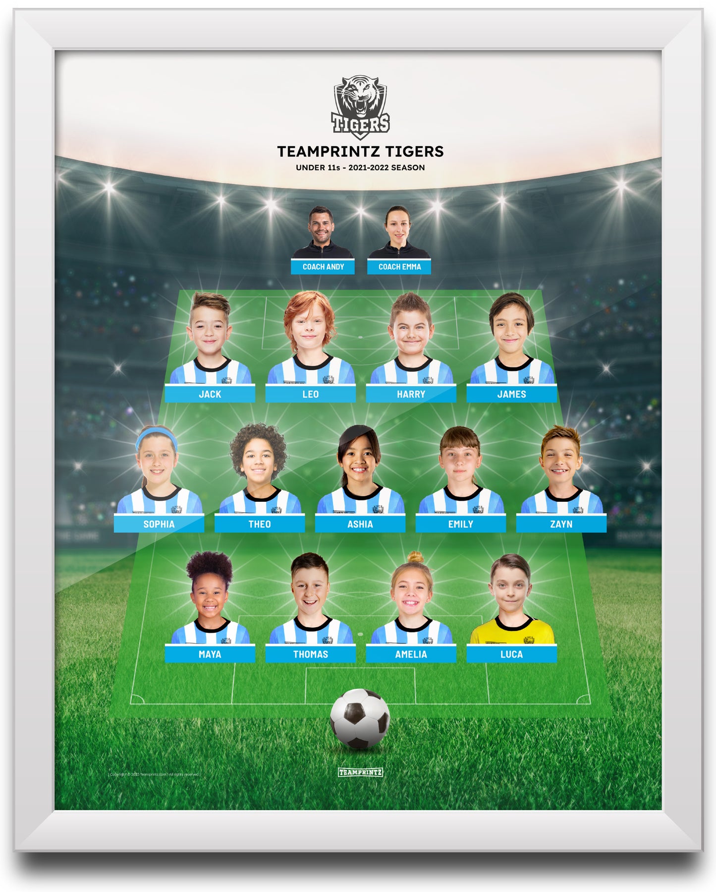 Personalised Football Team Print - Stadium Design