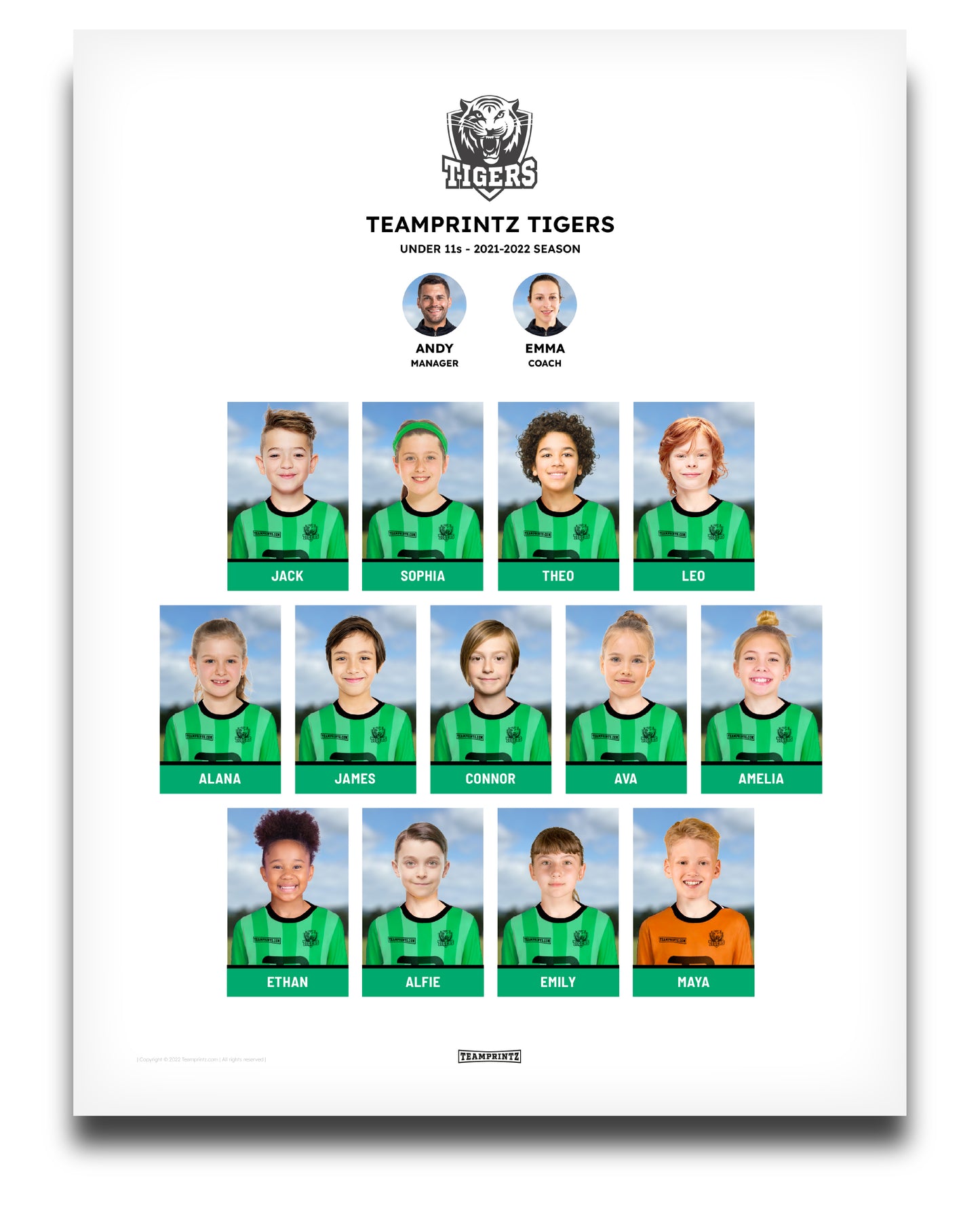 Personalised Team Print - Clean Design
