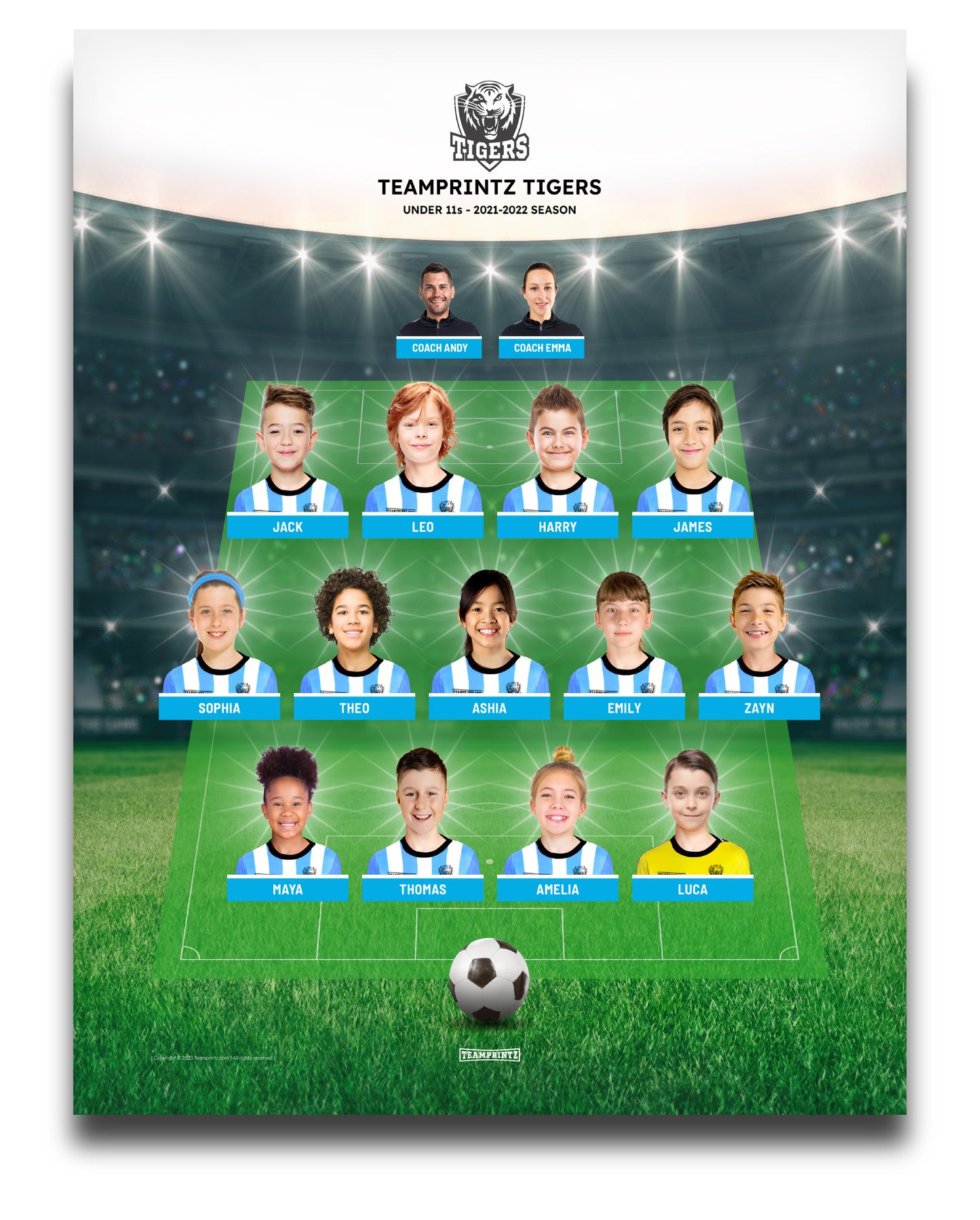 Personalised Football Team Print - Stadium Design